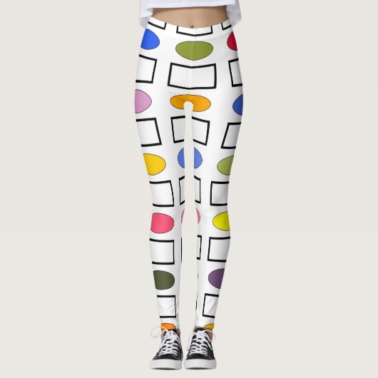 Leggings Ovales et Rectangles - Jardin Fleur (Devant)