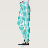 Leggings Ovarian Cancer Awareness Plaid Teal Ribbon (Gauche)