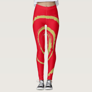 Leggings over alles afdrukken met Golden Twirl