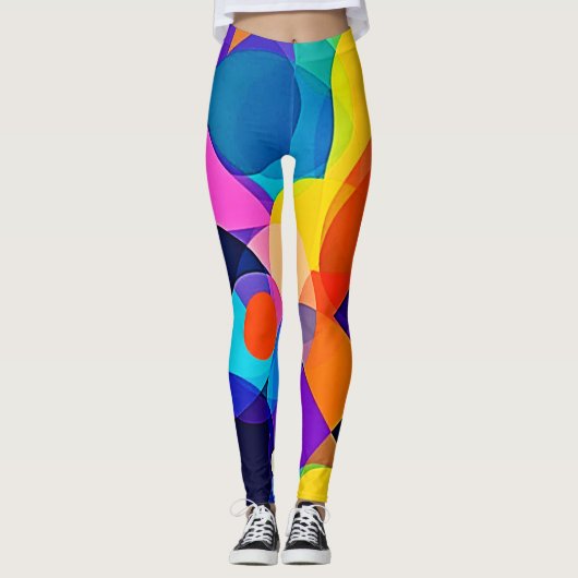 Leggings Overlapping Hues: Abstract Fusion (Devant)