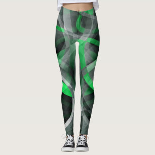 Leggings Pa chic années quatre-vingt Succulente Vert et Gri