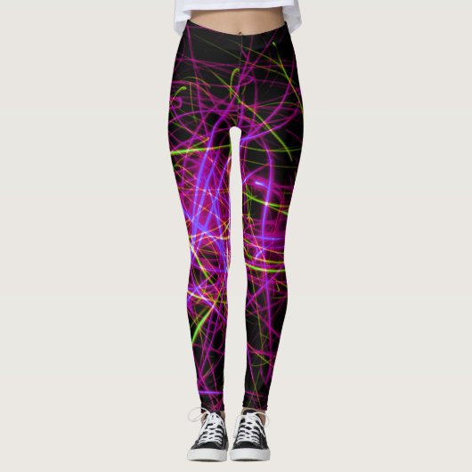 Leggings Paars Roze en Geel (Voorkant)