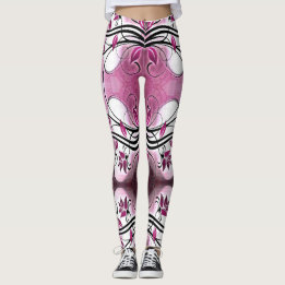 Leggings paarse batik abstract motief