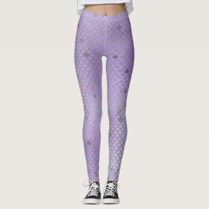 Leggings Paarse Mermaid Scale Pattern