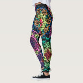 Leggings Page complète Neon Mandalas (Gauche)