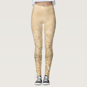 Leggings pailleté de lumière or champagne