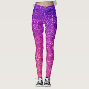 Leggings Pailleté Violet et Rose Dégradé de Glitter