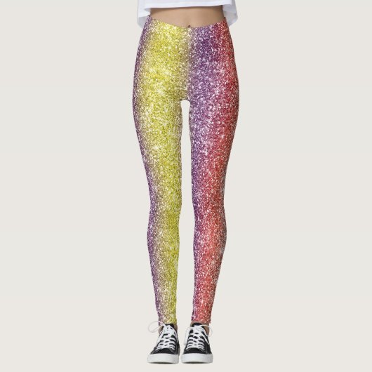 Leggings Paillettes Arc-en-ciel (Devant)