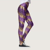 Leggings Paillettes dorées violet scintillant (Droite)