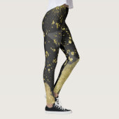 Leggings Paillettes noir et or Glam Grunge éclaboussures mo (Droite)