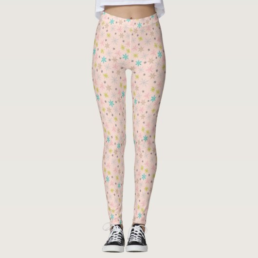 Leggings Paillettes rose Turquoise Lime Vert Gris (Devant)