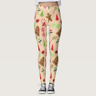 Leggings Pain d'épices Homme, Bonbons et chapeau santa