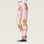 Leggings pain d'épices rose Noël (Gauche)