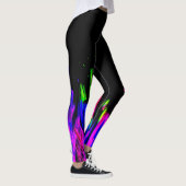 Leggings Paint Neon Paint Splash Bleu Pink vert et noir (Droite)