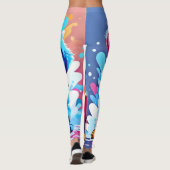 Leggings Paire de chiots colorés Art (Dos)