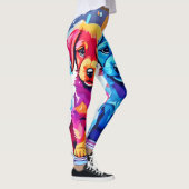 Leggings Paire de chiots colorés Art (Droite)