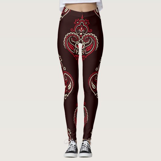 Leggings Paisley Bandana : Boho Vintage Print. (Devant)