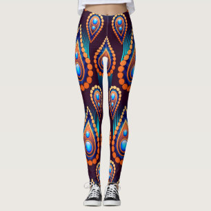 Leggings Paisley Comme Motif de bijoux coloré