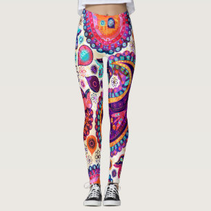 Leggings Paisley Floral Indian Ornement sans fil