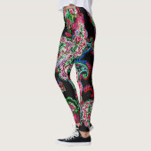 Leggings Paisley Floral Pattern, Ethnic Arrière - plan. (Gauche)