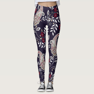 Leggings Paisley indien traditionnel, motif sans soudure.