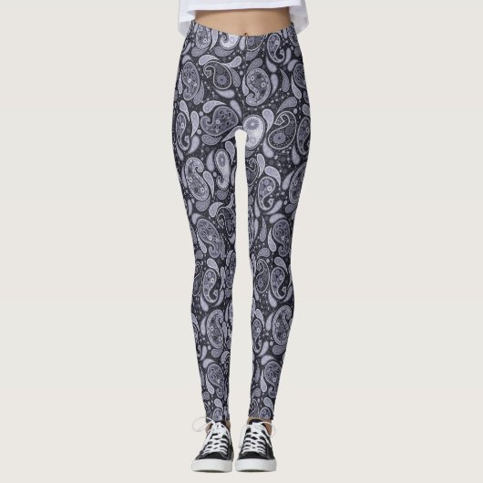 Leggings Paisley mauve (Devant)