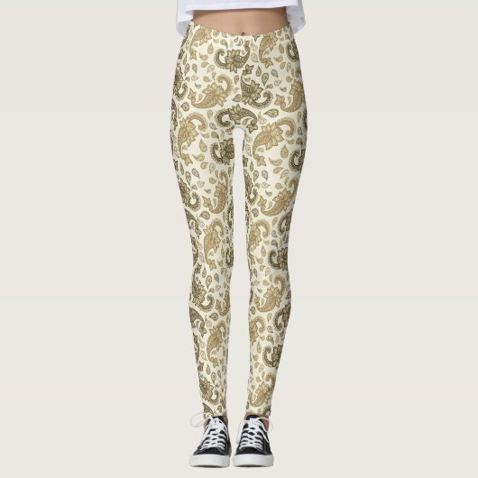 Leggings Paisley Motif Beige-Brown (Devant)