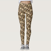 Leggings Paisley Motif, Chocolat Brown et Tan (Devant)