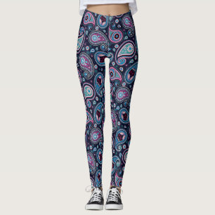 Leggings Paisley motif violet élégant pantalon de yoga