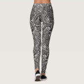 Leggings Paisley noir et blanc (Dos)