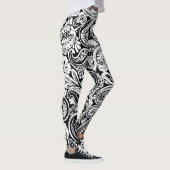 Leggings Paisley noir et blanc énorme (Droite)