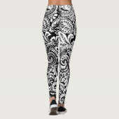 Leggings Paisley noir et blanc énorme (Dos)