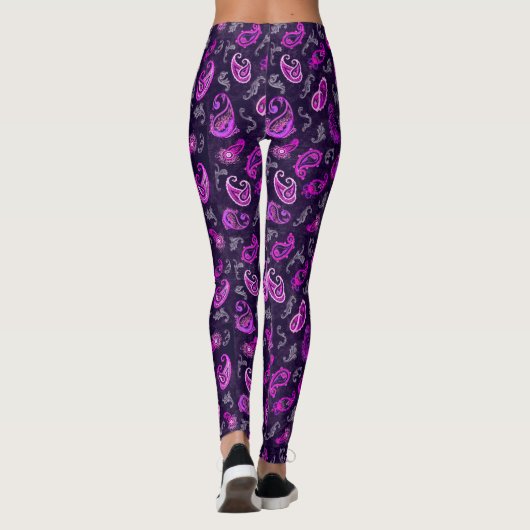 Leggings Paisley violet vintage (Dos)