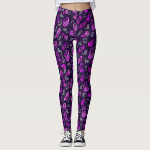Leggings Paisley violet vintage