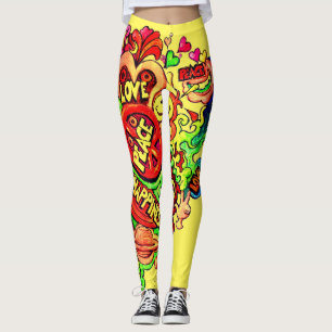Leggings Paix, amour et bonheur.