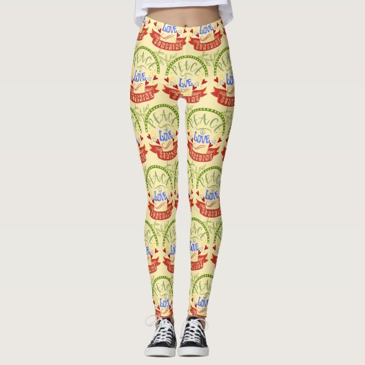 Leggings Paix, Amour et Soleil (Devant)