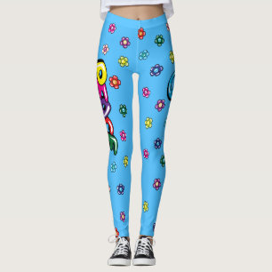 Leggings Paix et guêtres de fleurs