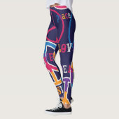 Leggings Paix hippie : Conception de symboles vibrants. (Gauche)