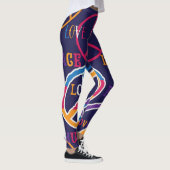 Leggings Paix hippie : Conception de symboles vibrants. (Droite)