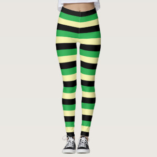 Leggings Pale Jaune, Noir et Vert