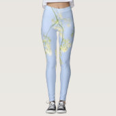Leggings Pale Pastel Blue Sky Fleurs sauvages Pré (Devant)