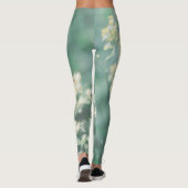 Leggings Pale Pastel Vert Jaune Fleurs de prairie Fluide (Dos)