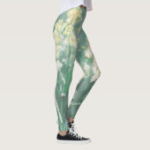 Leggings Pale Pastel Vert Jaune Fleurs de prairie Fluide (Droite)
