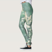 Leggings Pale Pastel Vert Jaune Fleurs de prairie Fluide Lé (Gauche)