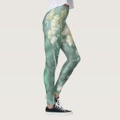 Leggings Pale Pastel Vert Jaune Fleurs de prairie Fluide Lé (Droite)