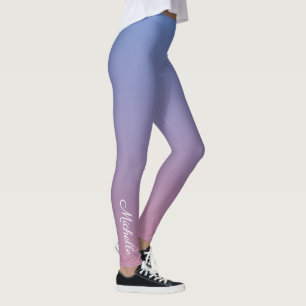 Leggings Pale rose et bleu dégradé ombre