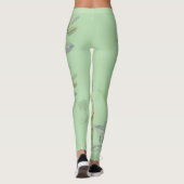 Leggings Pale vert classique et feuillage (Dos)