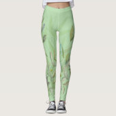 Leggings Pale vert classique et feuillage (Devant)