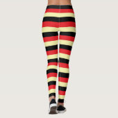Leggings Pale Yellow, Black and Red Stripes (Dos)