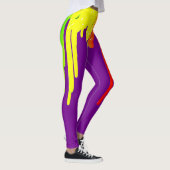 Leggings Palette de peinture d'égoutture, pourpre, couleurs (Droite)